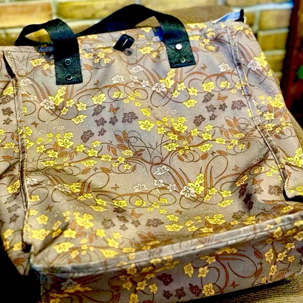 Nike Tote Bag Brown Floral Pattern